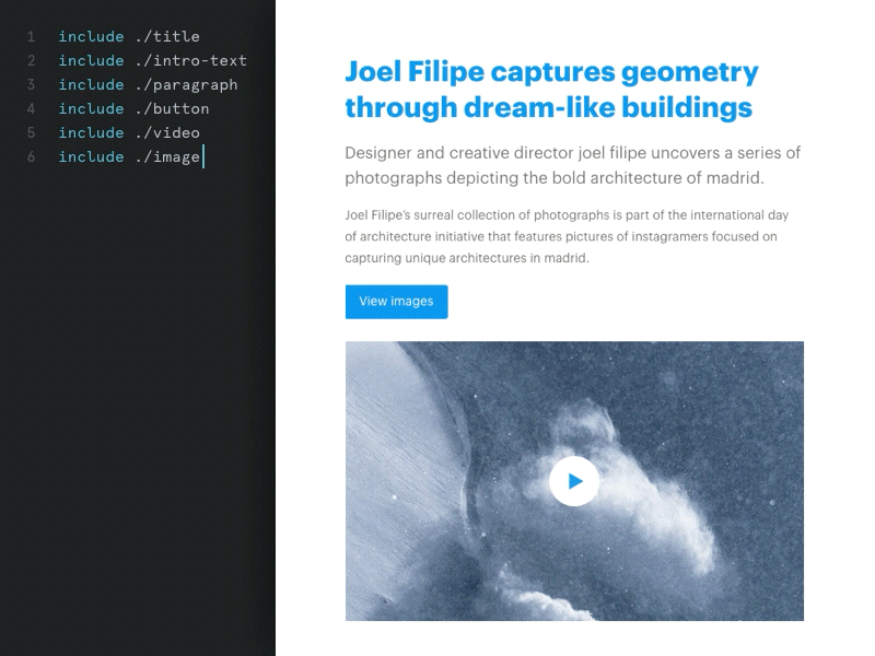 Email builder with pug.js builder codepen components email html pugjs template ui