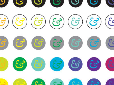 Color Interaction ampersand black blue circles color contrast green interaction orange purple white yellow