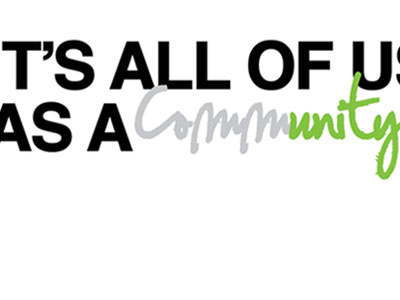 Us as a Community black gray green presentation slide type typography