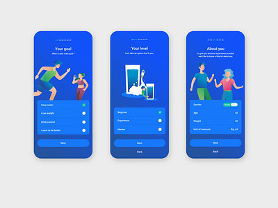 WaterO drink app health health app reminder app ui design uiux ux uxdesign waterreminder