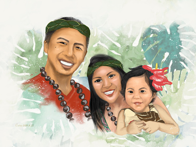 Family Portrait applepencil family portrait hawaii illustration ipad pro portrait procreate sketches
