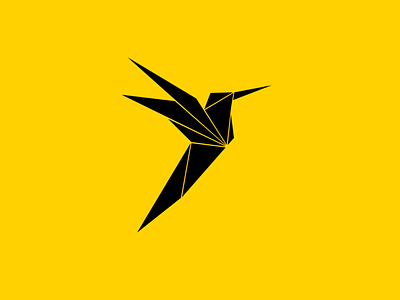 Colibri Artwork artwork bird black and yellow colibri hummingbird illustration art logo origami violetear