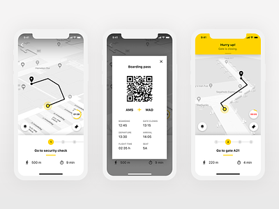 Airport Navigation App Concept 2 (Figma) airport app boarding design design tool figma gate ios maps mobile navigation ux ux ui