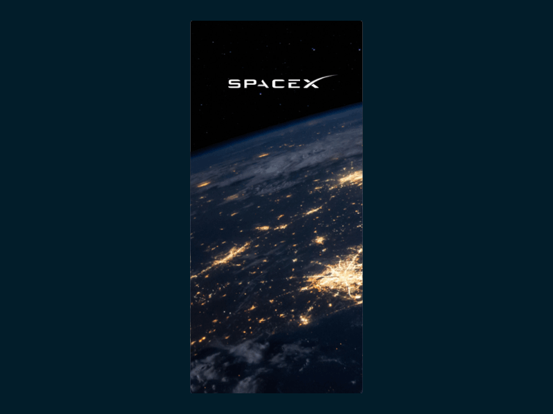 SpaceX App Start Concept animation app design dragon interaction design ixd loading animation micro interaction space spacex splash screen transition ui ux uxui world