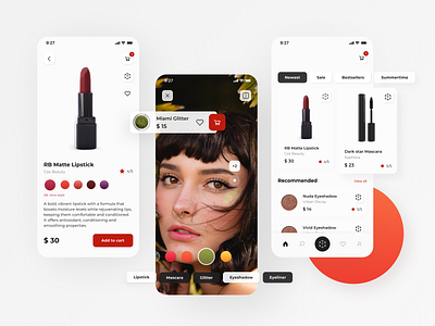 AR Cosmetic Store - concept app ar augmented reality beauty beauty app concept app cosmetic store design ui ux