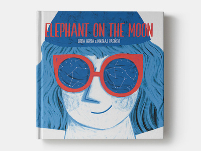 Elephant on the moon book cover book design typography