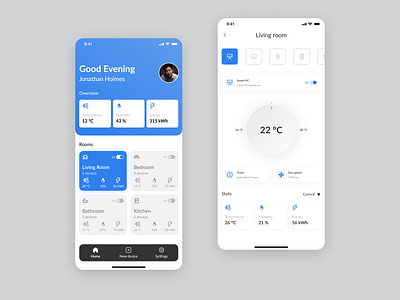 Smart House UI Concept - Internet of Things app app design application figma internet of things iot mobile mobile app neumorphism smart house ui uidesign user experience ux