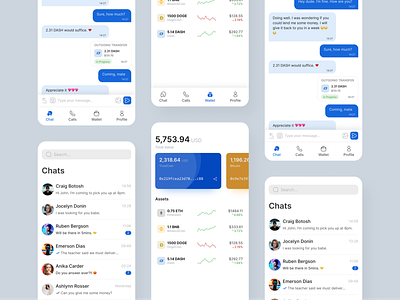 Trust Chat - Blockchain P2P Chat and Money Transferring app blockchain chat design figma finance money transferring p2p ui user experience user interface ux wallet