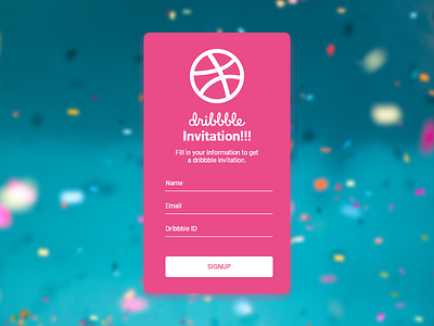 Dailyui 001 - Signup page (Dribbble Invitation) dailyui design flat minimal ui ux