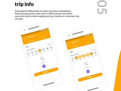 Android UI Project : TOLLZ clean design trip planner ui