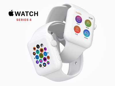 Clay Apple Watch Mockup : 4 Series app apple watch design branding clean color design fuel icon subtract ui vector white