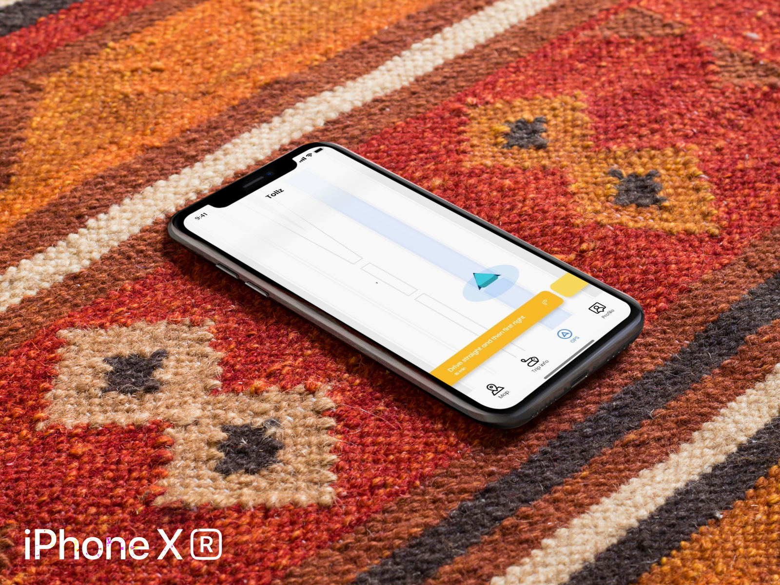 Iphone XR Mockup Lying On A Red Carpet