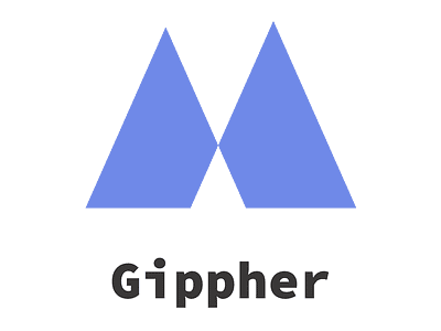 Gippher Logo : Concept blue and white branding clean color design icon typography ui vector