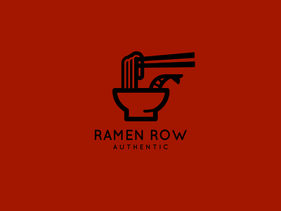 Ramen Row Logo : Concept branding clean color design icon logo red typography ui vector