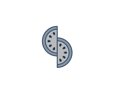 Watermelon Logo : Greyscale clean color design icon illustration ui vector watermelon