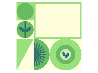 A Simple compostition : Greenery branding clean color composition design illustration shapes vector