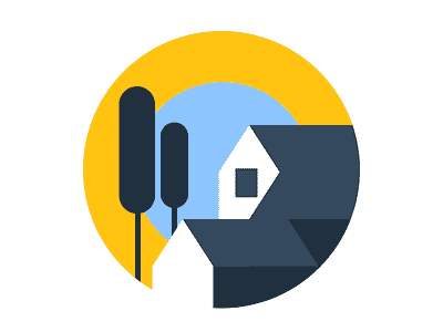 A House & its Background : Illustration branding clean color design icon illustration logo ux vector