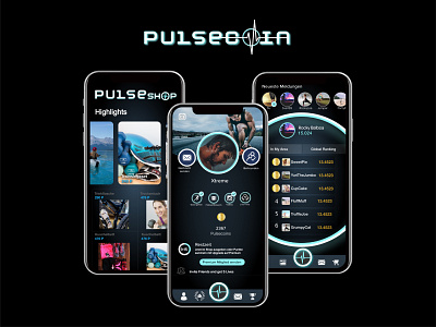 PulseCoin Dapp app design branding design graphic design logo