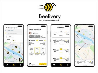 Beelivery App app design graphic design logo