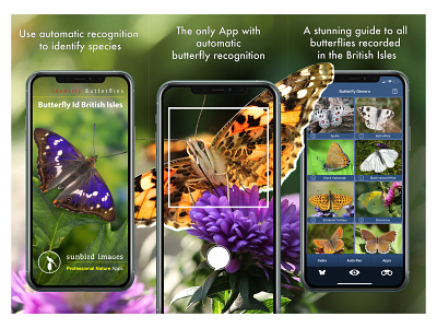 App Store Screenshots for a Butterfly App app design design illustration ui