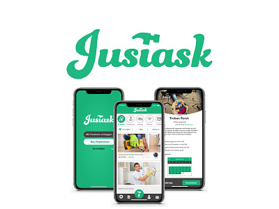 JusTask App Mockup app design banner ad branding illustration logodesign ui ux