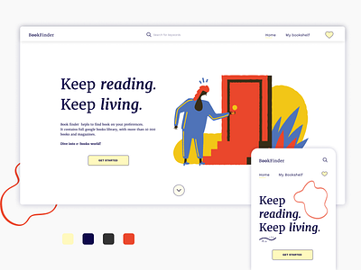 Book Finder art color design minimalism modern new trend ui ux web