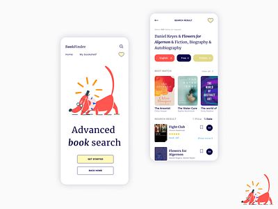 Book Finder app art book design minimalism mobile modern new search trend ui ux