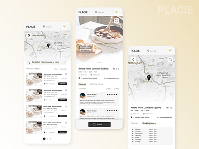 PLACIE app art design illustration minimalism mobile new ui ux