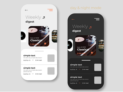 weekly digest app art best design minimalism modern new trend ui ux