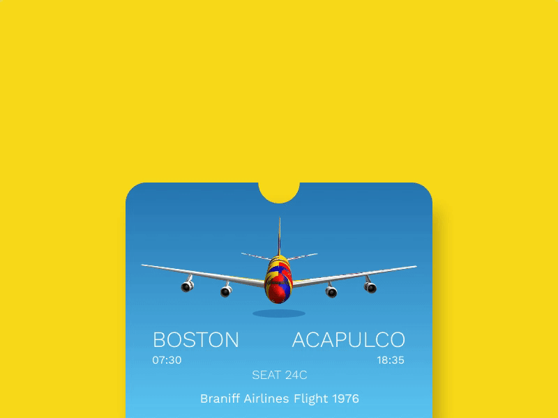 Boarding Pass (condensed) 024 airline barniff boardingpass calder daily ui dailyui dailyui 024 dailyui024 design flight invision studio photoshop studio ticket ui userinterfacedesign