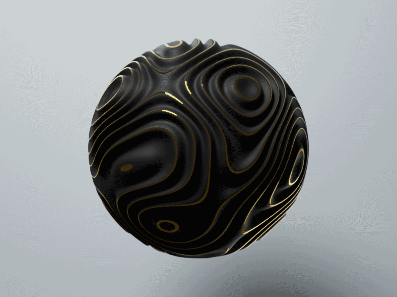Fluid Sphere 3d animation ball black fluid gold render sphere