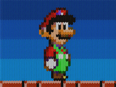 Mario dendy envato game graphicriver knit knitted knitting mario mock up mockup stitch stitched