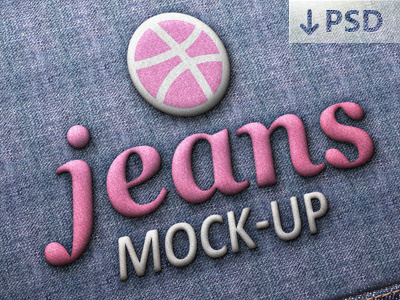 FREE Jeans Logo Mockup download embroidery free jeans logo mock up mockup photorealistic presentation printed psd text