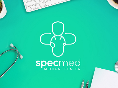 Specmed - medical center branding and UI branding doctor flat desig icons logo medical