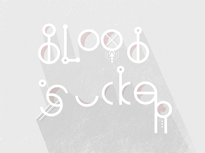 Bloodsucker color design illustration lettering linework simple story title type typography wip