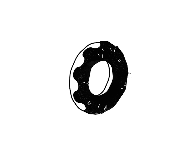 Donut animation black design donut gif loop mograph motion white