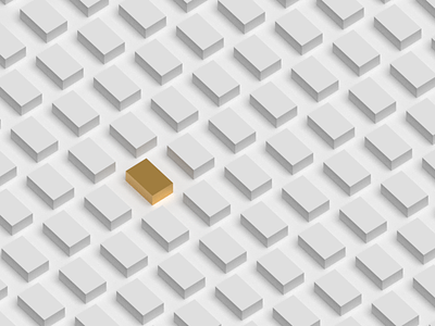 Briq 3d brick design gold isometric render