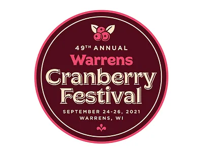 Warrens Cranberry Festival Button button cranberry festival warrens wi wisconsin