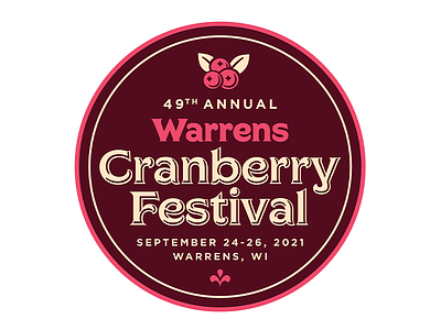 Warrens Cranberry Festival Button button cranberry festival warrens wi wisconsin