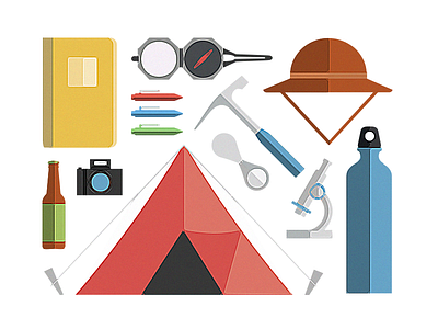 Geological Icons camping design flat geological geology graphic icons minneapolis minnesota set society university
