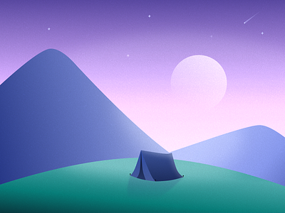 Solo Camping camp design full moon illustration naturel night star vector way