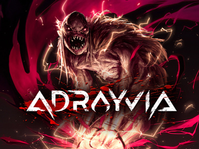 Adrayvia Game Logo Design action adventure blood branding game logo lettering logo logo design monsters rpg typography typography logo video games