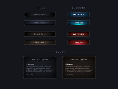 UI elements for some RPG game buttons gamedesign graphic design medieval rpg ui videogames