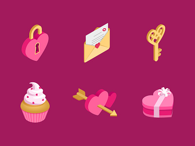 Valentines isometric Icon