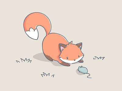 Cute foxie vector Illustration art cartoon charater cute cute animal fox illustration minimalistic mouse