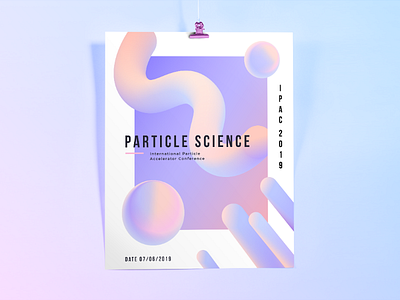 Science conference poster abstract conference flat hologram holographic minimalistic monimalism particles pink poster purple science shapes smooth