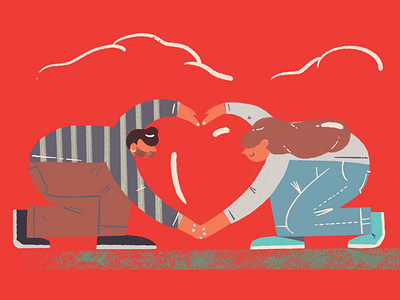 Happy Valentine's Day cloud heart illustration love men procreate women