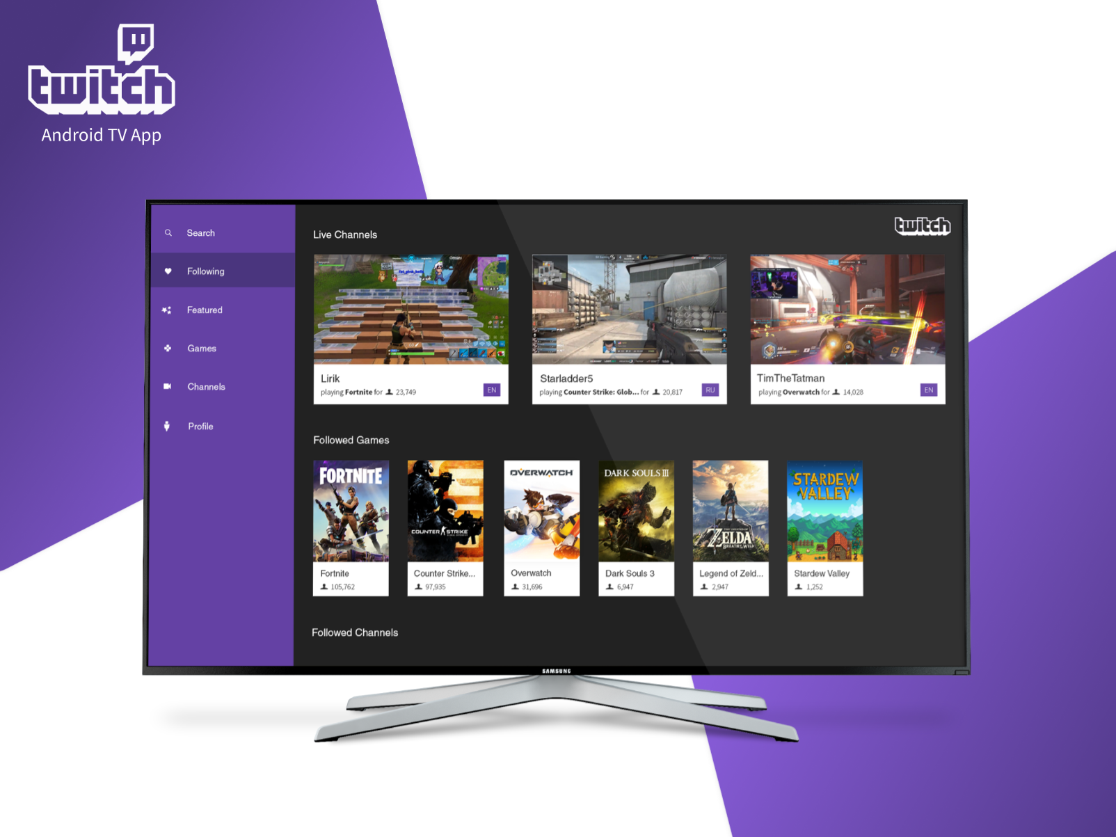 Twitch Android TV by Alyssa Smith on Dribbble