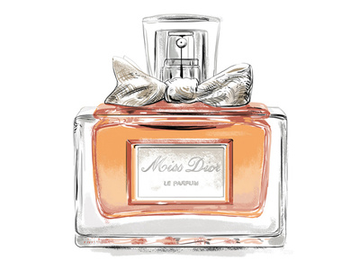 Miss Dior perfume bottle drawing