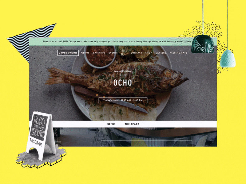 Tacofino branding design illustration restaurant taco tacos ui ux web webby webdesign